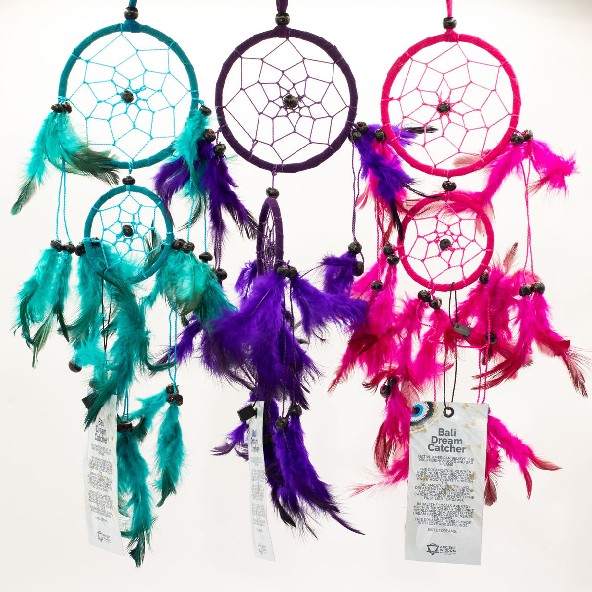 Bali Dreamcatchers - Medium Round - Turq/Pink/Purp product image