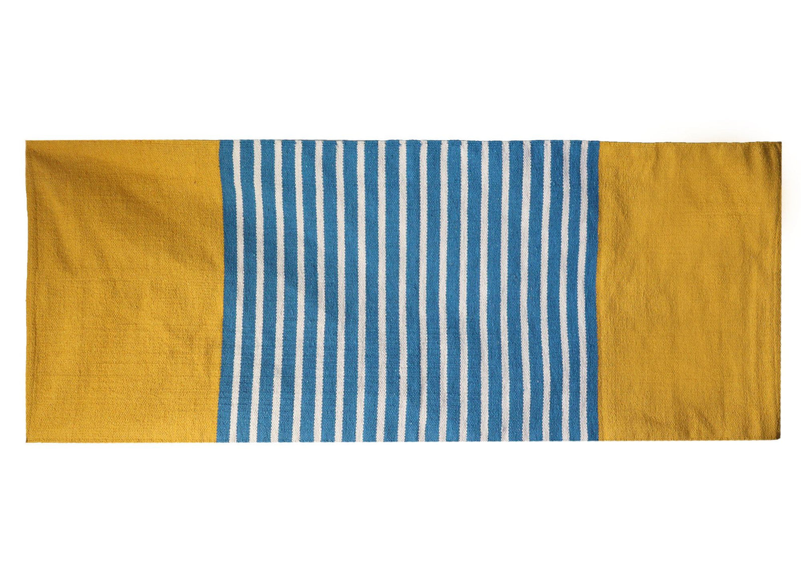 Indian Cotton Rug - 70x170cm - Yellow/ Blue product image