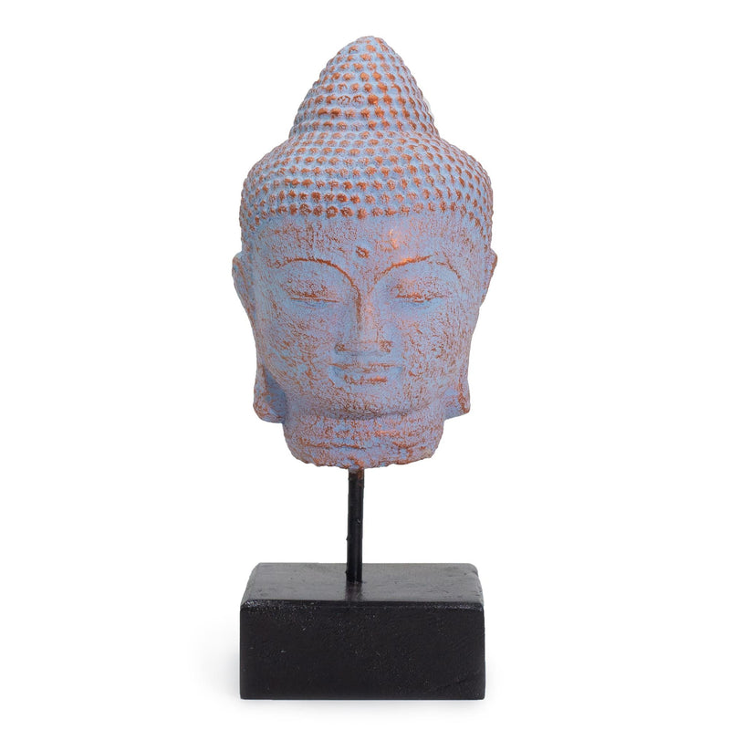 Stillness Buddha Head on Stand - Blue Copper product image