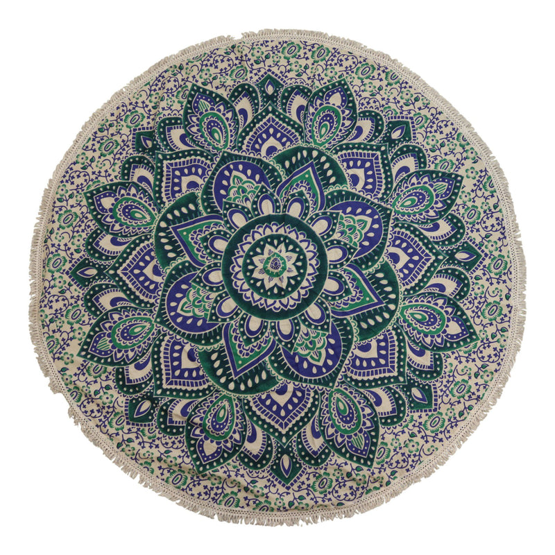 Small Mandala Roundie Cotton Art (130cm) - Teal & Blue product image