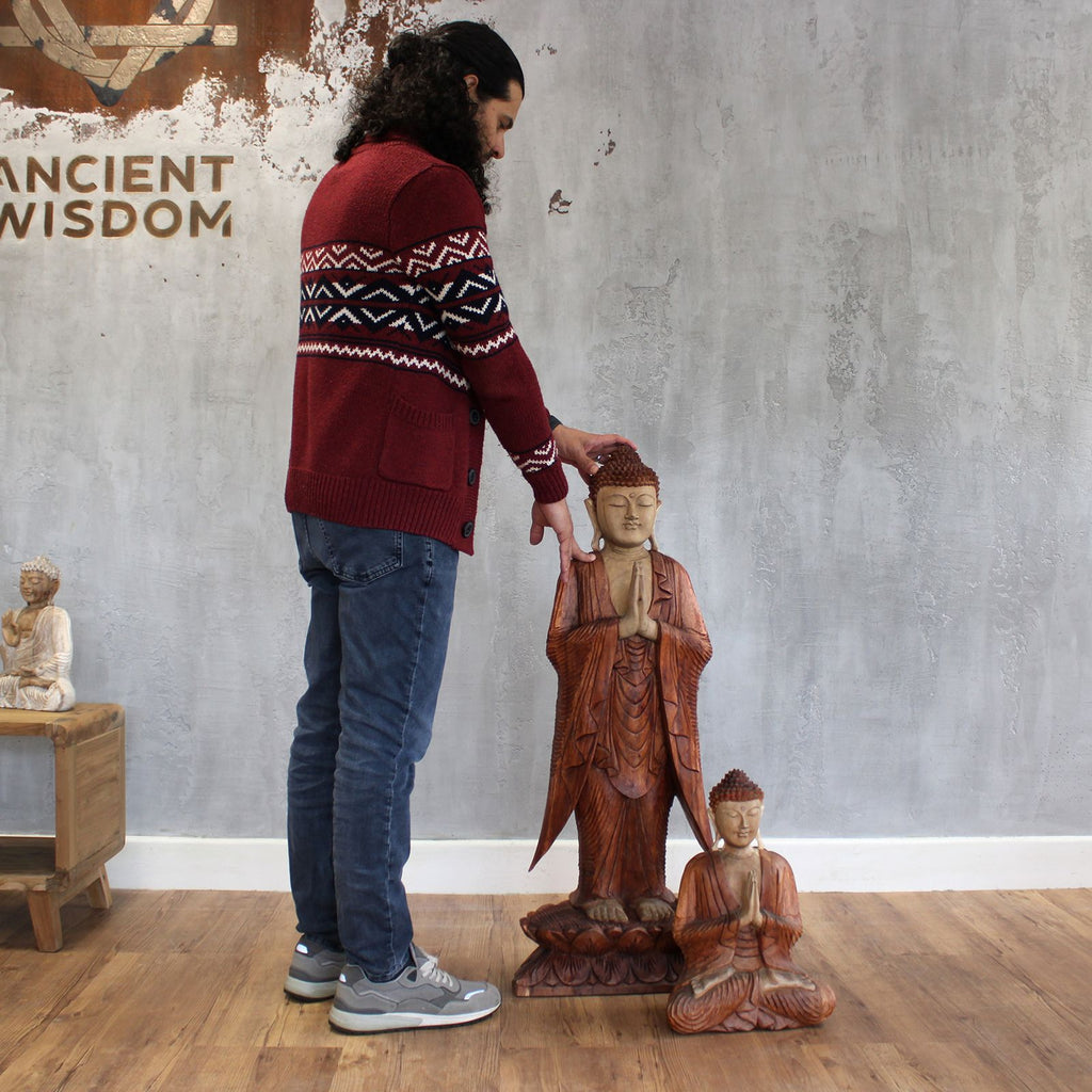 Buddha Statue Standing - Whitewash - 1m Welcome product image 4