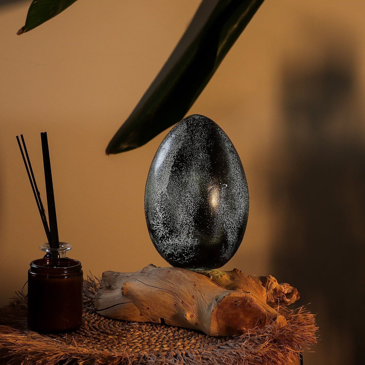 DriftGlow Lamp Crackle Lava Egg Shade - Grey product image 5