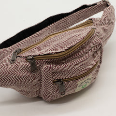 Cotton Hemp Style Belt (or Fanny) Bag - Wine