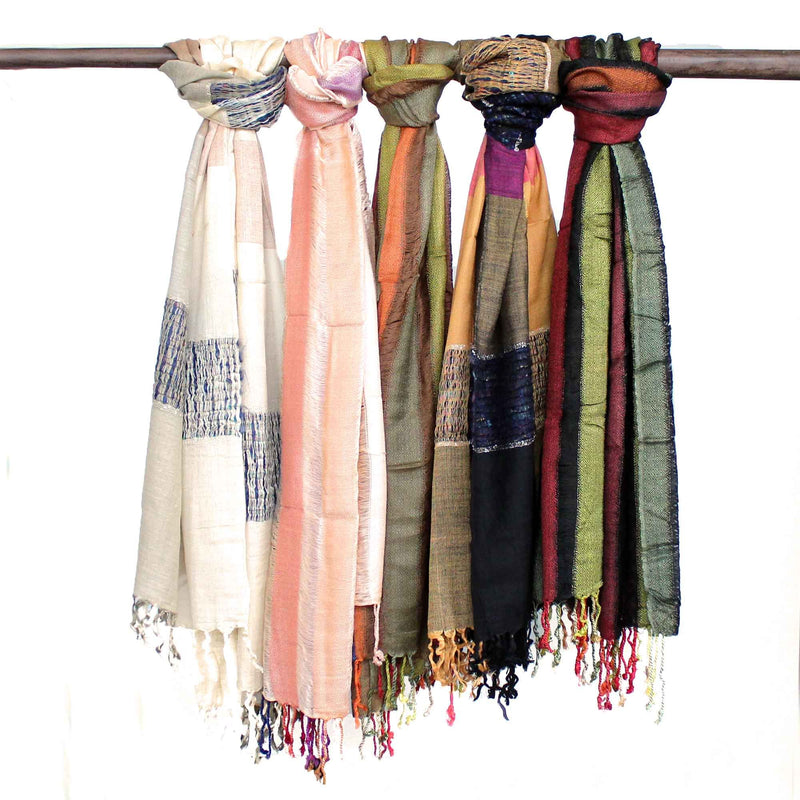 Lrg Indian Boho Scarves - 28x72cm - Random Greens product image