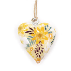 Lrg Decor Wood Heart - Yellow Floral product image 2