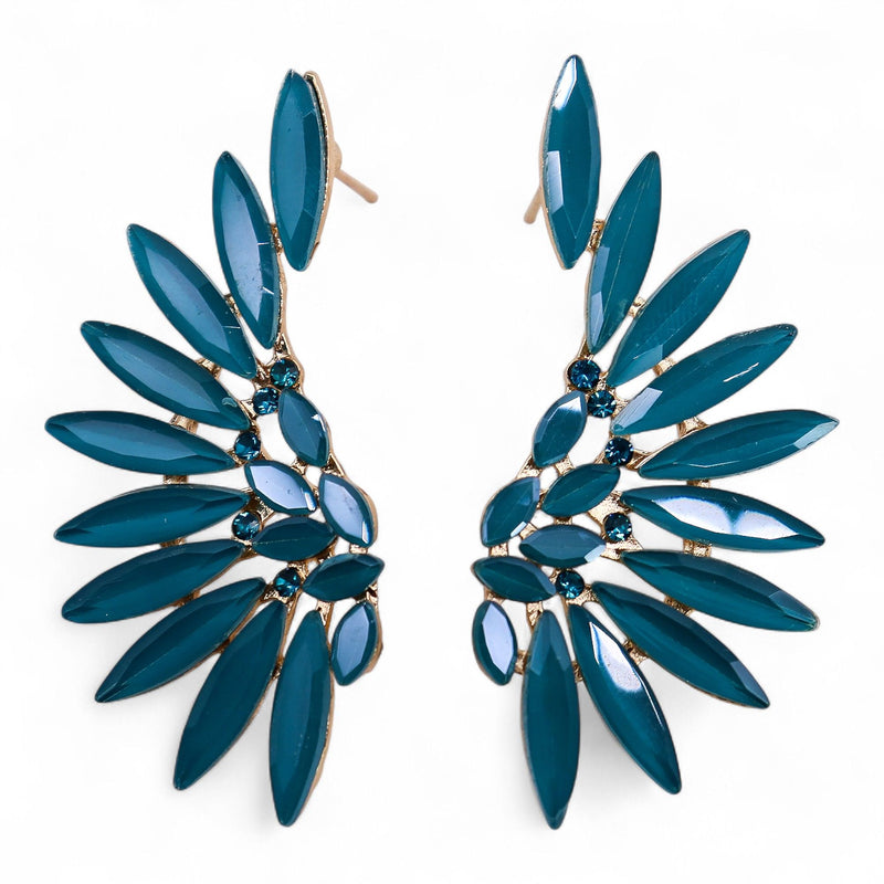 Teal Green - Vintage Glass - Angel Wings - Earrings product image