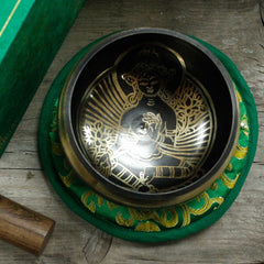 Green Tara Singing Bowl Set 10cm (min 380gm) product image 7