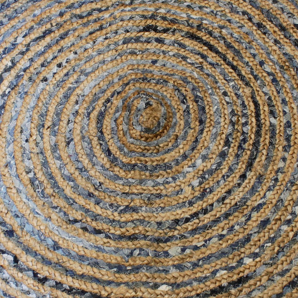 Round Jute and Recycle Denim Rug - 120 cm product image 4