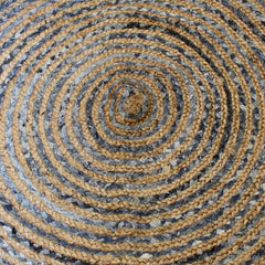 Round Jute and Recycle Denim Rug - 150 cm product image 4