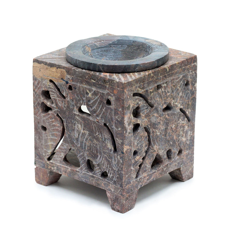 Square Soapstone Oil Burner 10x7.5cm - Elephant product image