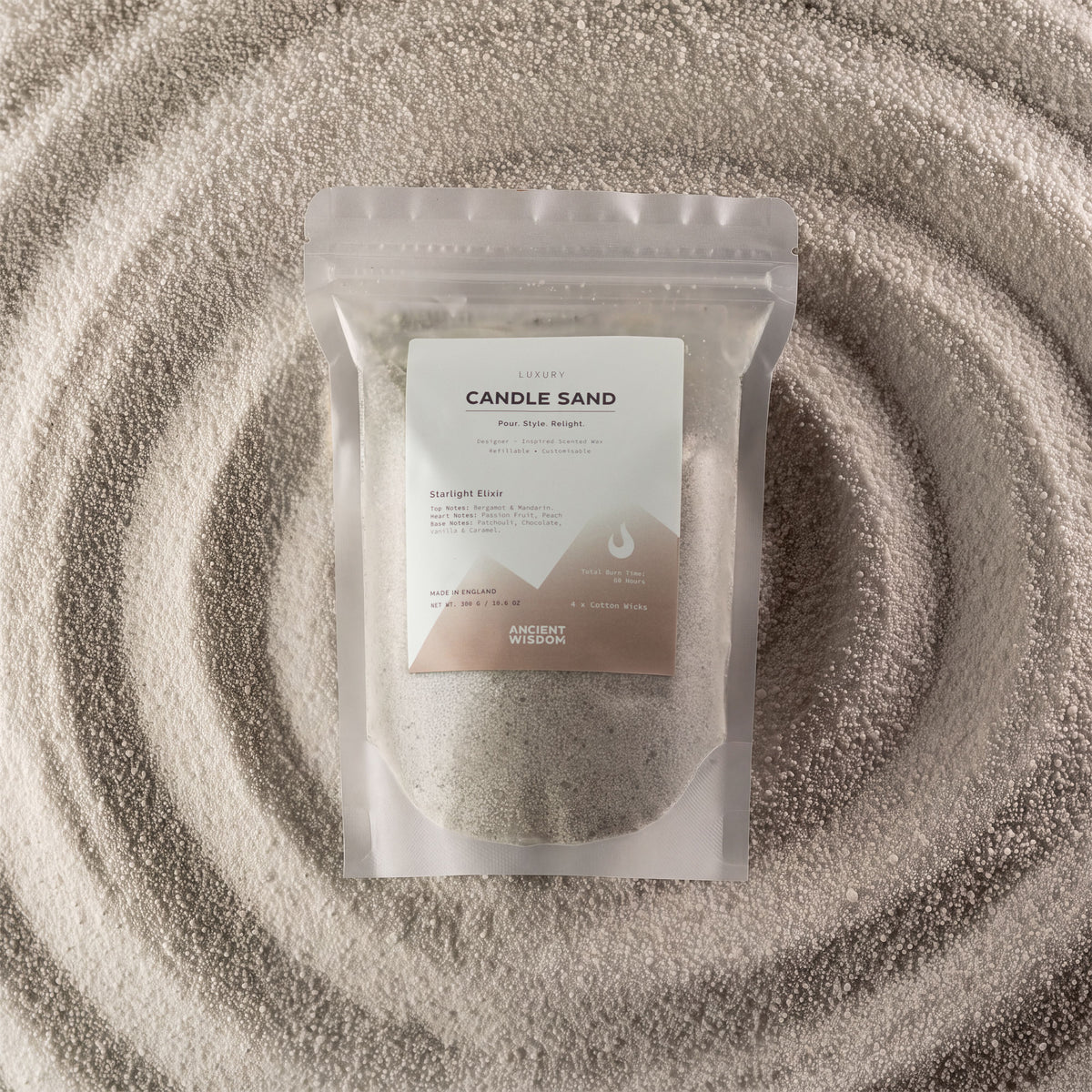 Fragranced Candle Sand - White - Starlight Elixir - 300g - product image 2