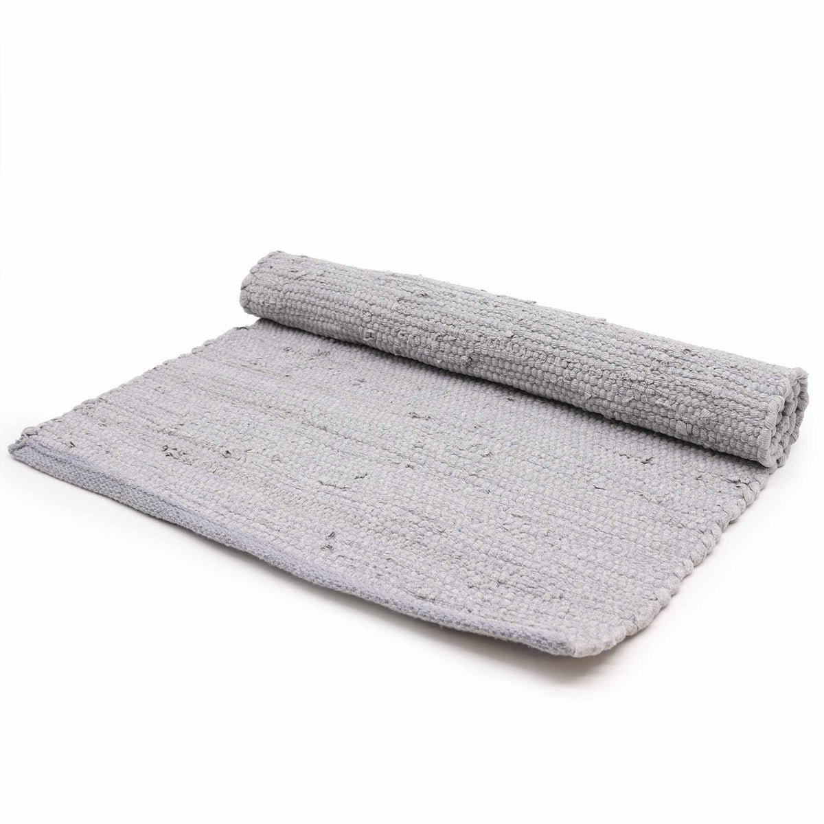 Large Indian Handloom Cotton Rug - Grey product image