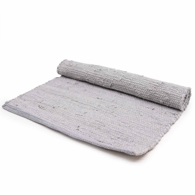 Large Indian Handloom Cotton Rug - Grey product image