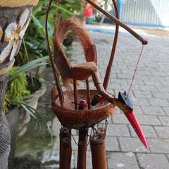 Bamboo Windchime - Natural finish - Mother & Chicks product image