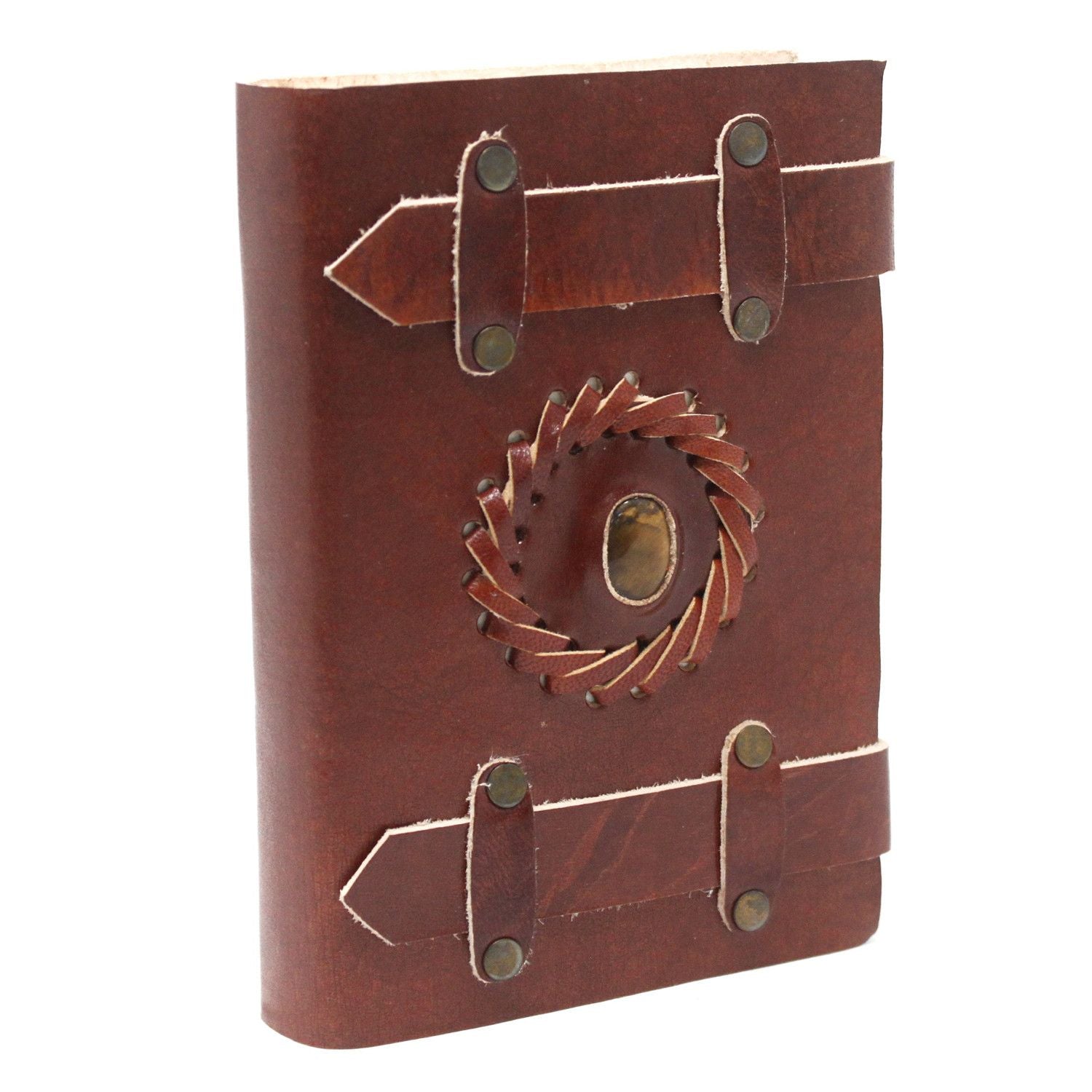 Leather Tigereye with Belts Notebook (6x4") product image