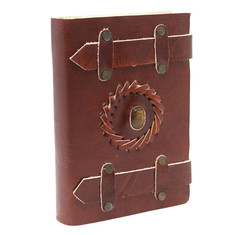Leather Tigereye with Belts Notebook (6x4") product image