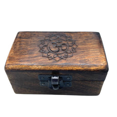 Wooden Pill Box 9x5x4cm - Carved Designs - Assorted product image 2