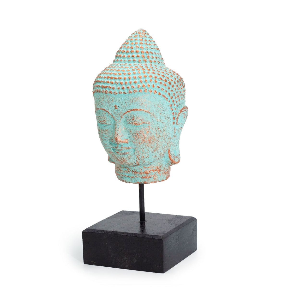 Stillness Buddha Head on Stand - Green Copper product image 4