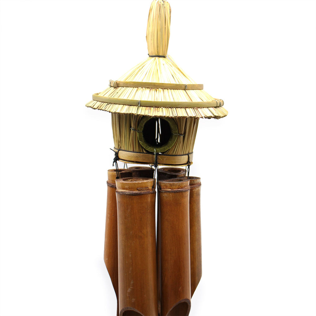Lrg Round Seagrass Bird Box with Chimes 56x20cm product image 4
