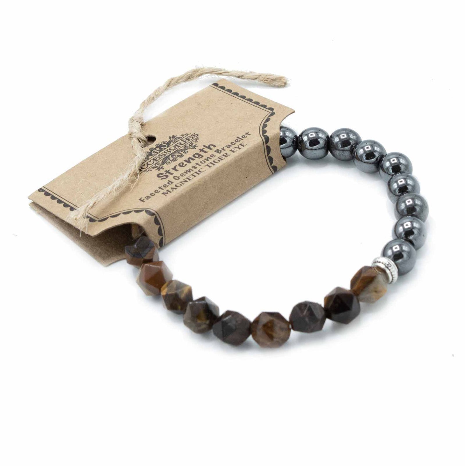 Faceted Gemstone Bracelet - Magnetic Tiger Eye product image