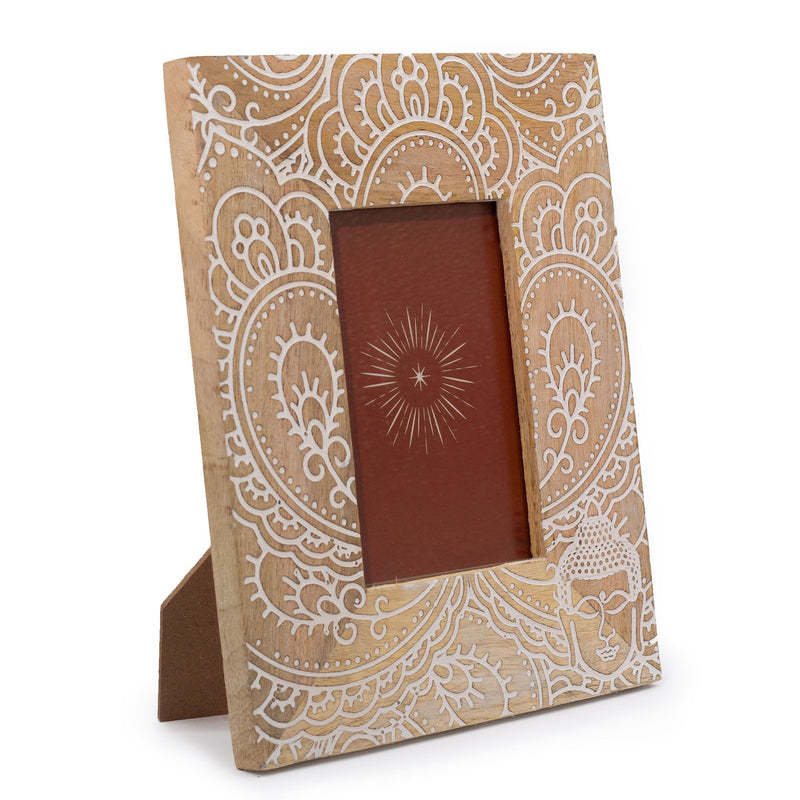Med Mango Wood Picture Framel (for 10x15cm) 26x20x2cm - Buddha - White product image