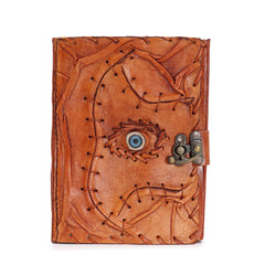 Light Brown Tan Book - Evil Eye Decor - 160 Deckle Edges Pages - 17x12.5cm product image 2