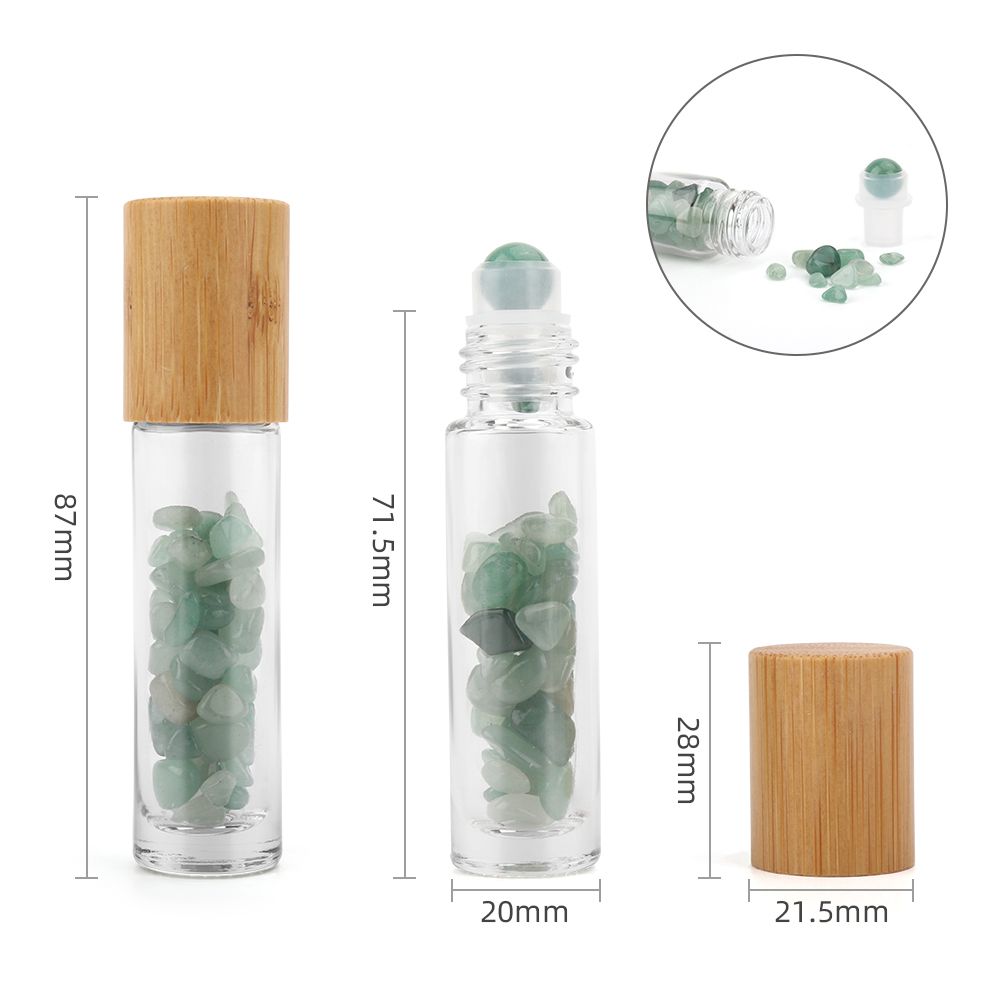 Gemstone Essential Oil Roller Bottle - Aventurine - Wooden Cap product image 3
