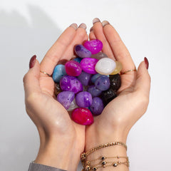 Bulk Treated Mixed Agate - 1kg (aprox. 70 stones) - 7 colours product image 2