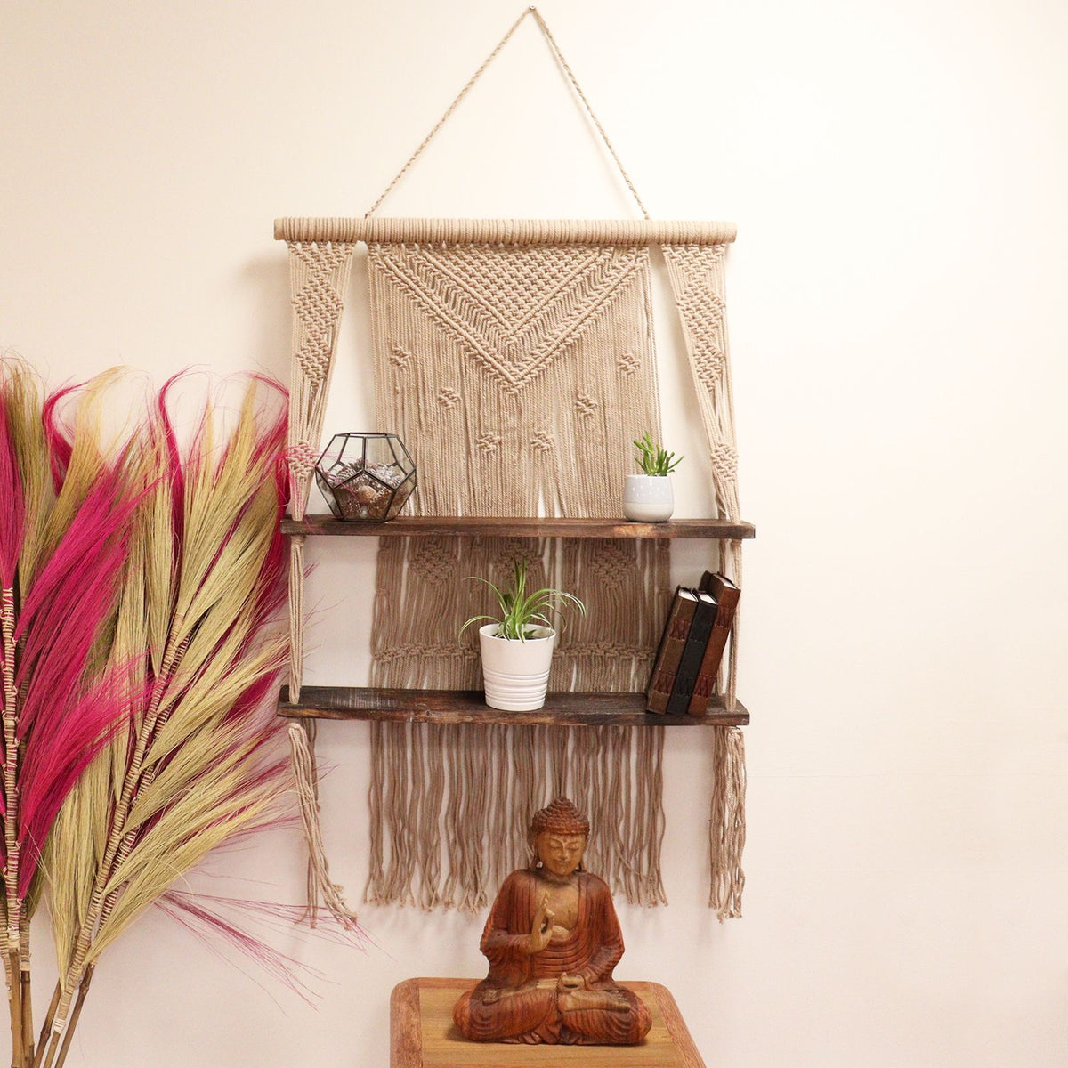 Brown Macrame Hanging Shelves - Brown product image 5