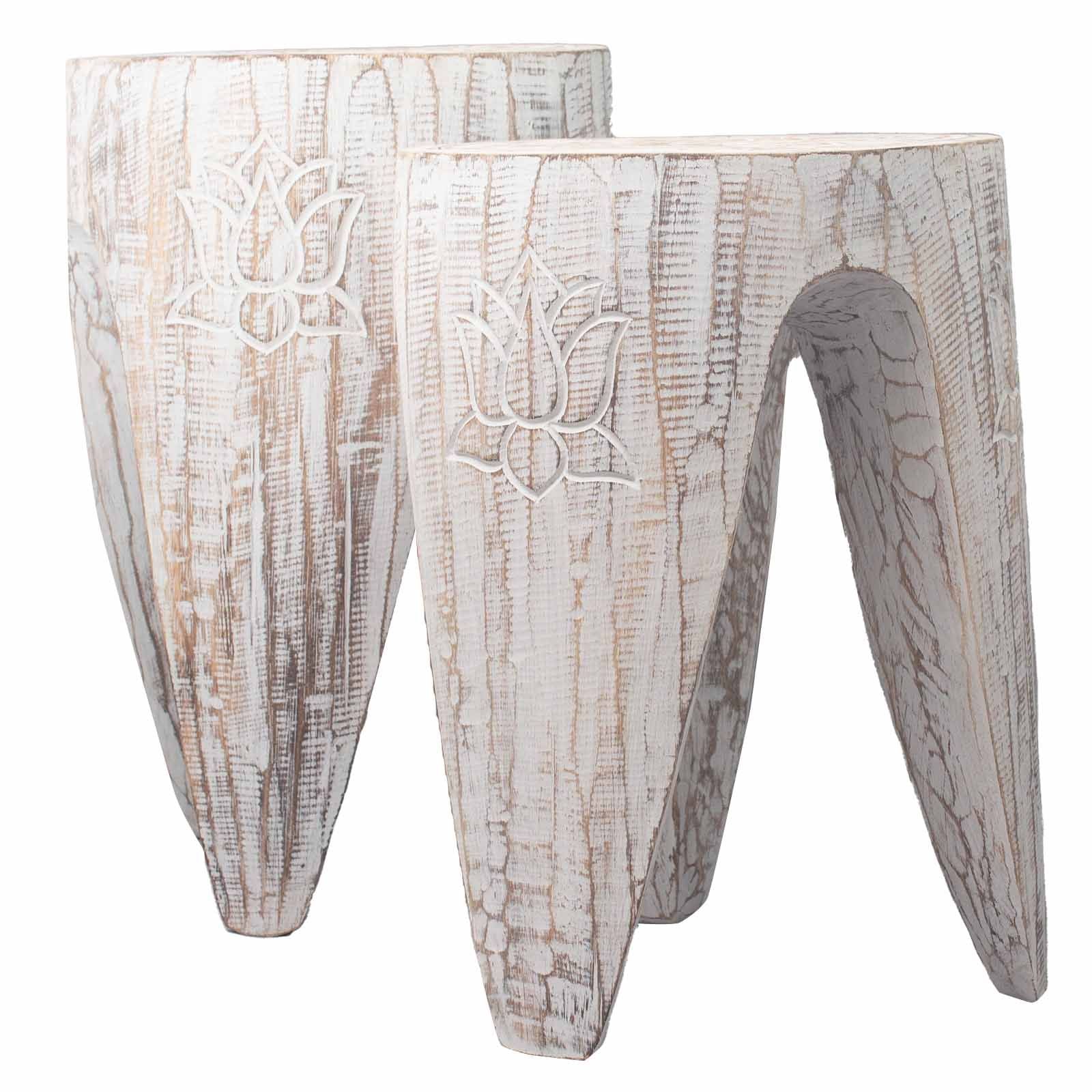 Interlocking Table/Stool set of 2 - Lrg Whitewash product image