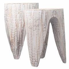 Interlocking Table/Stool set of 2 - Lrg Whitewash product image