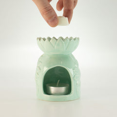 Ceramic Sunflower Oil Burner - Pastel Green product image 4