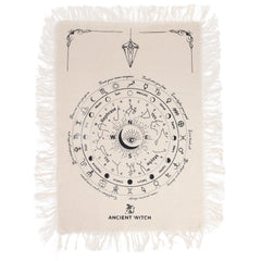 Ancient Witch Pendulum Divination Cloth - All Seeing Eye - Natural & Black product image