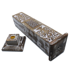 White Washed Incense Holder - Smoke Tower product image 2