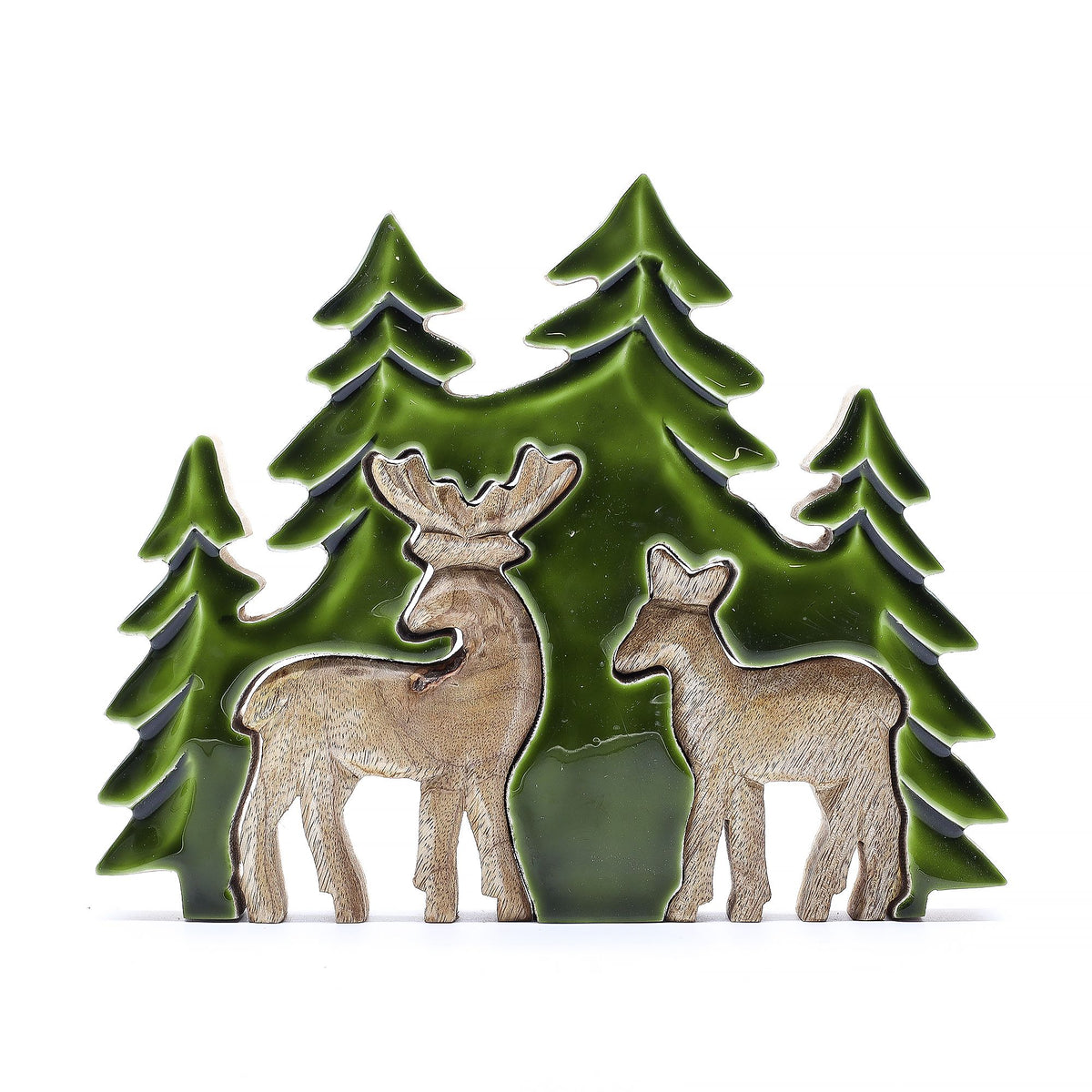 Lost in the Forrest - Two Dear in the Forrest 3D Wooden Decoration - 18x23cm product image 3