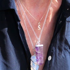 Gemstone Flat Pencil Pendant - Tiger Eye product image 2
