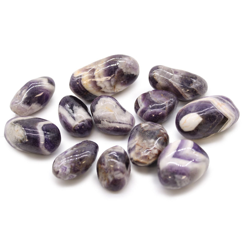 Medium African Tumble Stones - Amethyst - Chevron product image