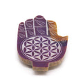 Soapstone Med Hamsa Incense Holder - Flower of Life product image