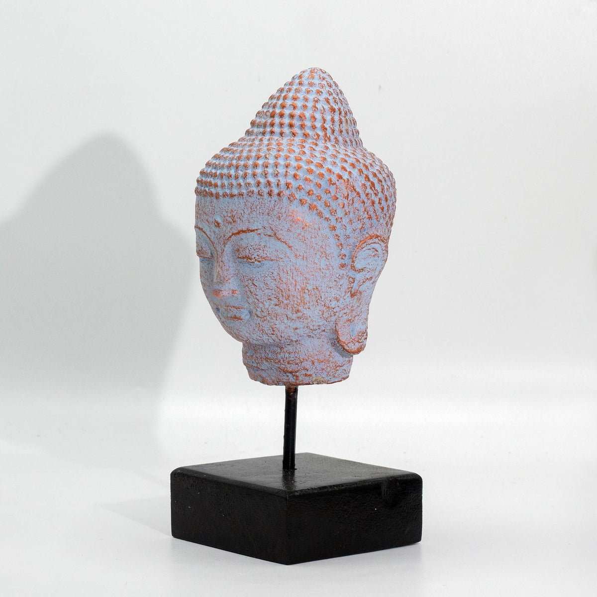 Stillness Buddha Head on Stand - Blue Copper product image 3