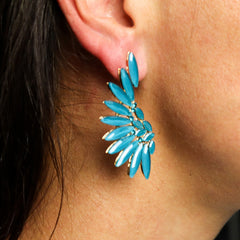 Teal Green - Vintage Glass - Angel Wings - Earrings product image 2