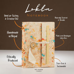 Lokta Mixed Colour Cotton Notebook – Mini (12x8cm) – 40 Leaves product image