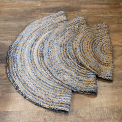 Round Jute and Recycle Denim Rug - 120 cm product image 3