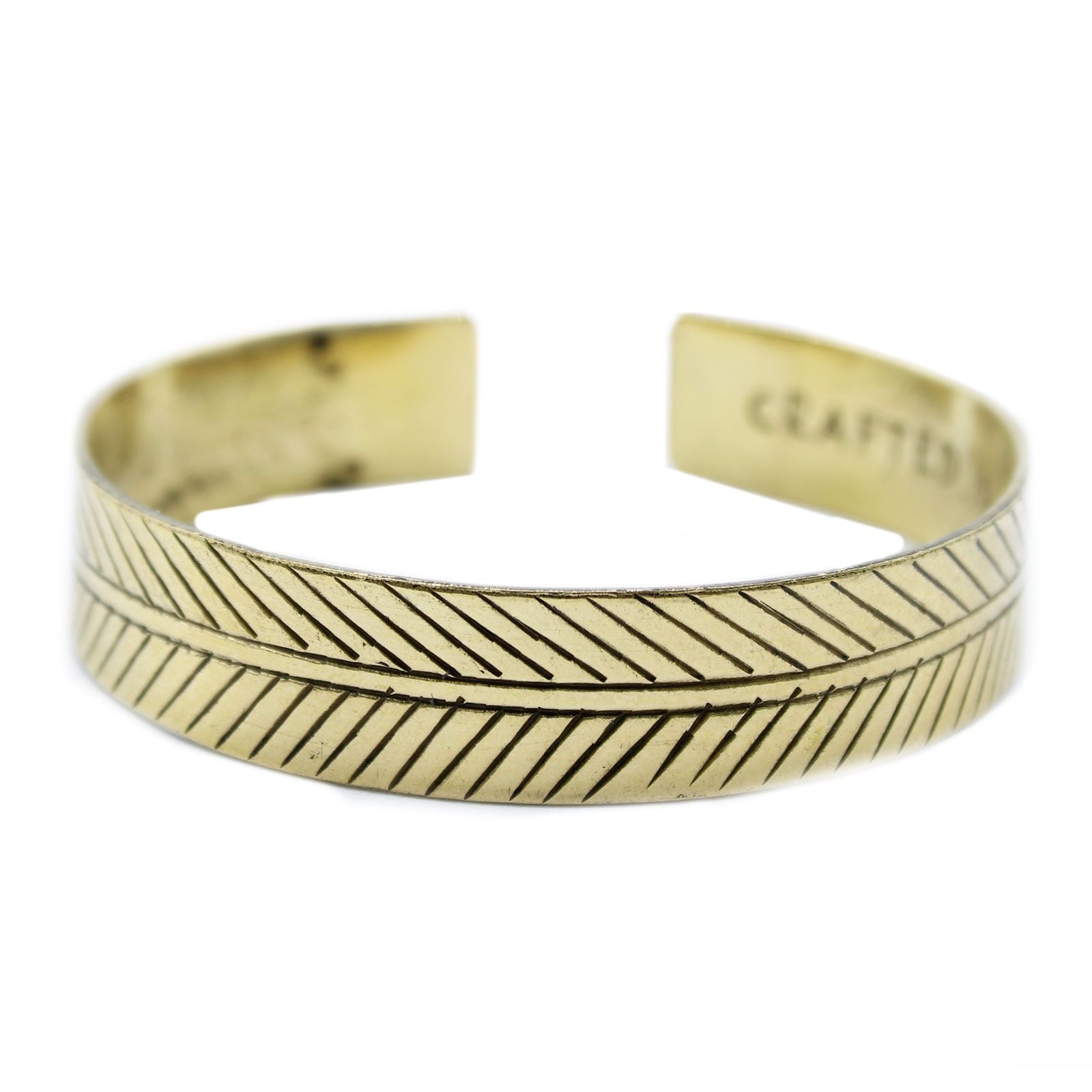 Brass Tibetan Bracelet - Wide Tribal Leaf product image