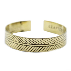 Brass Tibetan Bracelet - Wide Tribal Leaf product image