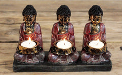 Antique Buddha - Three Devotees Candle Holder product image 3