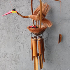 Bamboo Windchime - Natural finish - Mother & Chicks product image 2
