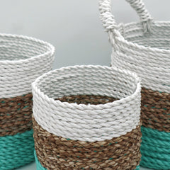 Seagrass Basket Set - Green / Natural / White product image 4