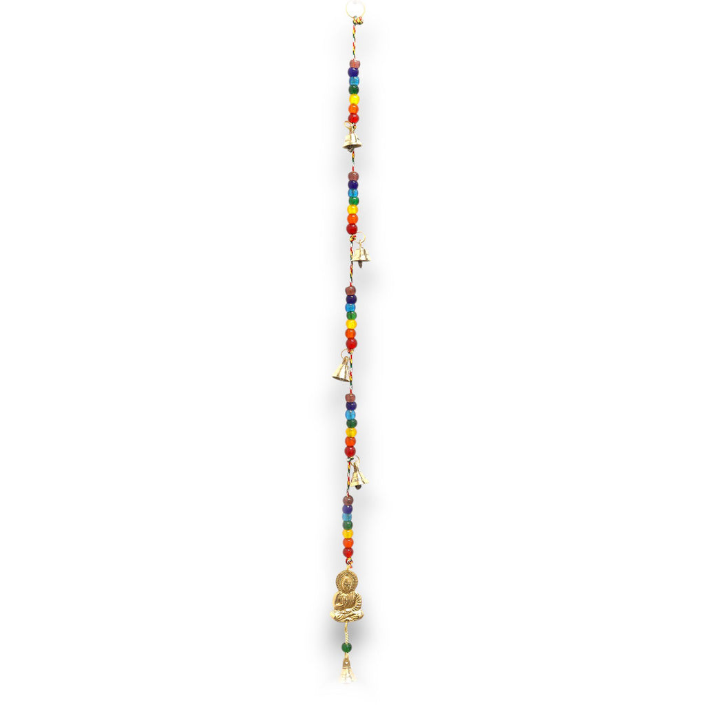 Indian Chimes - Brass Buddha with Chakra Beads String Bells 53cm product image 2
