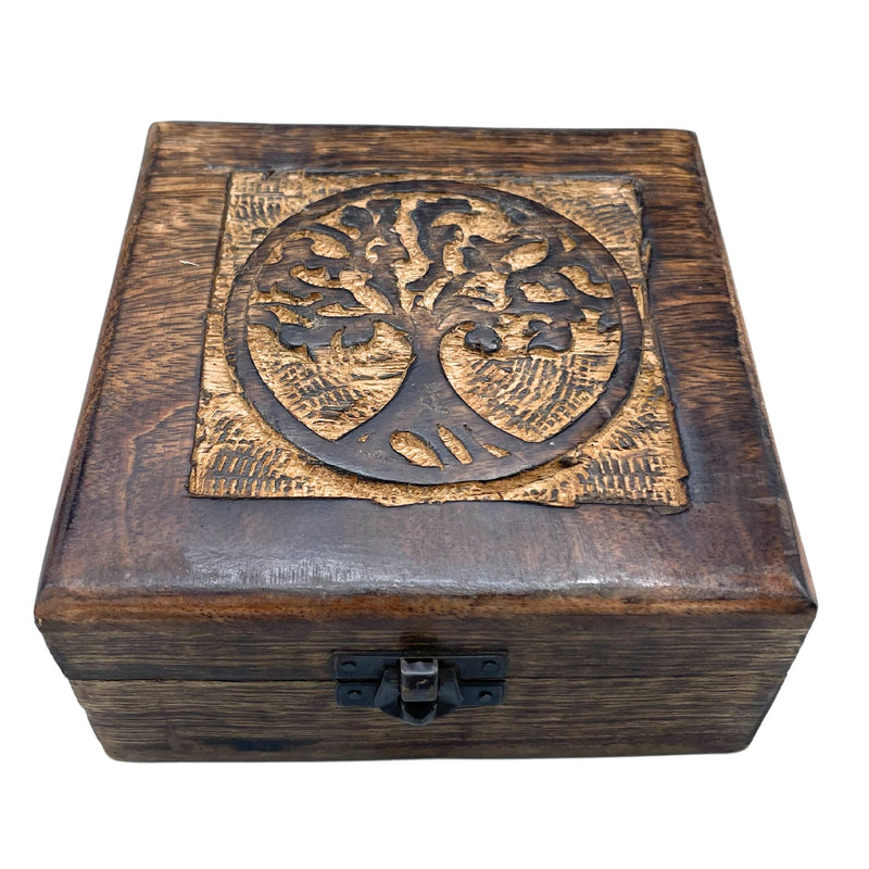 Square Wooden Keepsake Box 13x13x6cm - Tree of Life product image