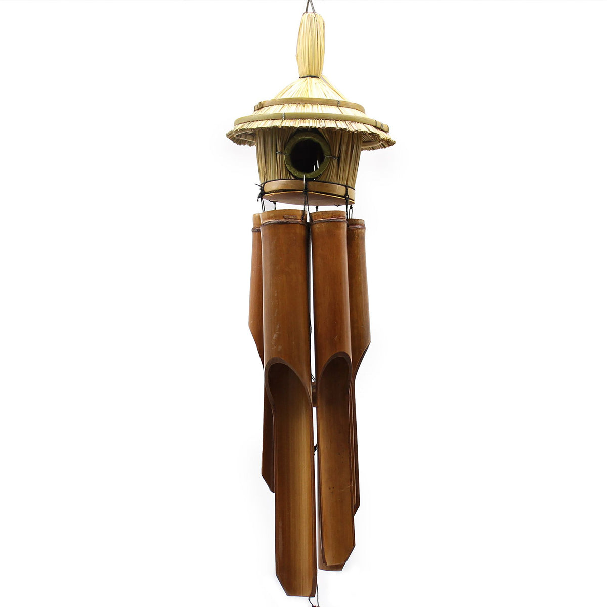 Lrg Round Seagrass Bird Box with Chimes 56x20cm product image 3
